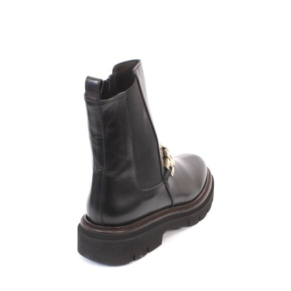 Luca Grossi 217 Black Leather Elastic Zip-Up Ankle Boots - Picture 4 of 8